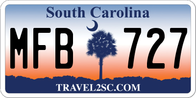 SC license plate MFB727