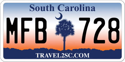 SC license plate MFB728