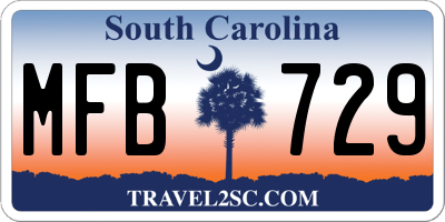 SC license plate MFB729