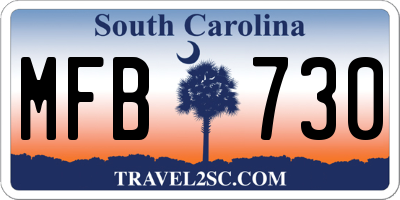 SC license plate MFB730