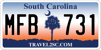 SC license plate MFB731