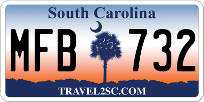 SC license plate MFB732