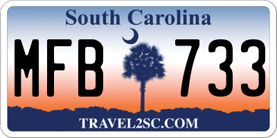 SC license plate MFB733