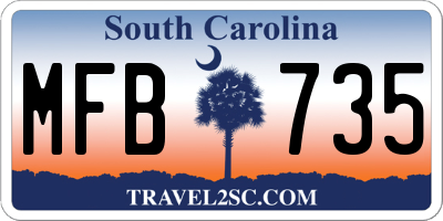 SC license plate MFB735