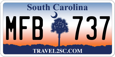 SC license plate MFB737