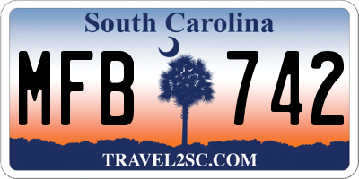 SC license plate MFB742
