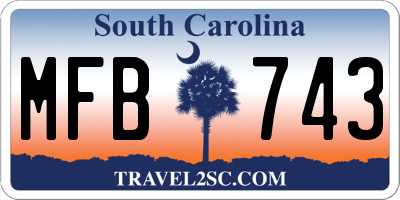 SC license plate MFB743