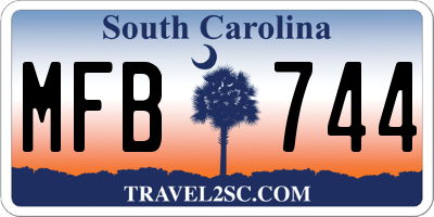 SC license plate MFB744