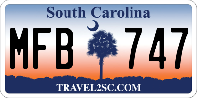 SC license plate MFB747