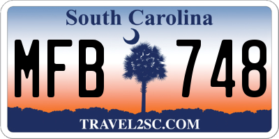 SC license plate MFB748