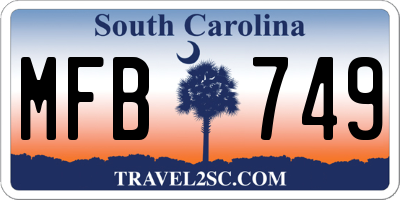 SC license plate MFB749