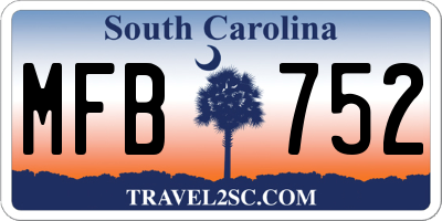 SC license plate MFB752
