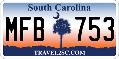 SC license plate MFB753