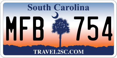SC license plate MFB754