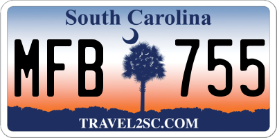 SC license plate MFB755