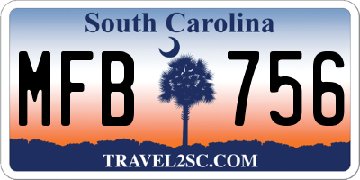 SC license plate MFB756