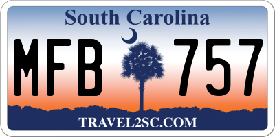 SC license plate MFB757