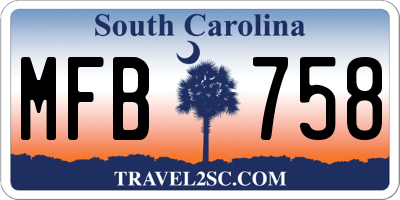 SC license plate MFB758