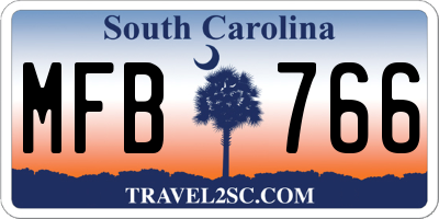 SC license plate MFB766
