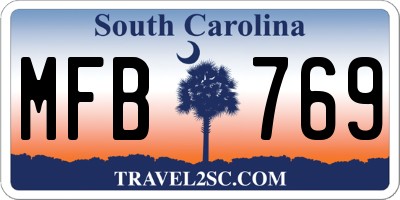 SC license plate MFB769