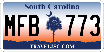 SC license plate MFB773