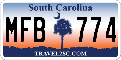 SC license plate MFB774