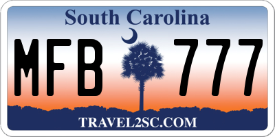 SC license plate MFB777