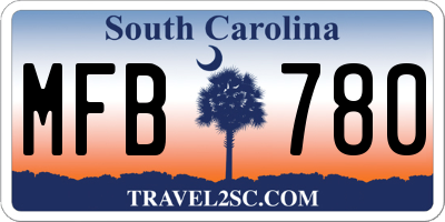 SC license plate MFB780