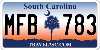 SC license plate MFB783