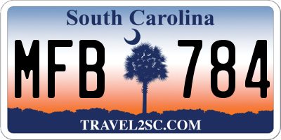 SC license plate MFB784
