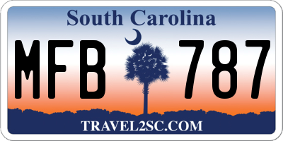 SC license plate MFB787