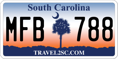 SC license plate MFB788