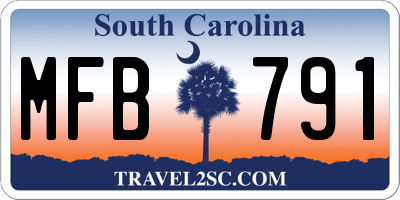 SC license plate MFB791