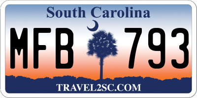 SC license plate MFB793