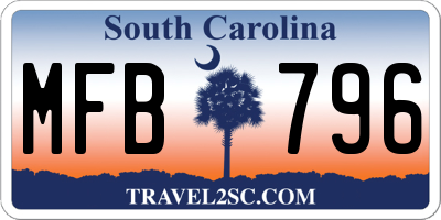 SC license plate MFB796
