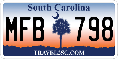 SC license plate MFB798