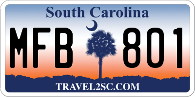 SC license plate MFB801