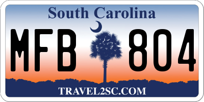 SC license plate MFB804