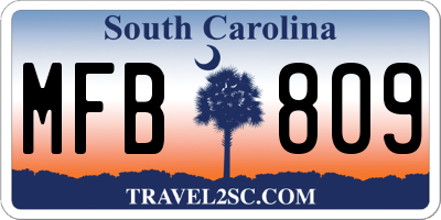 SC license plate MFB809