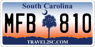 SC license plate MFB810