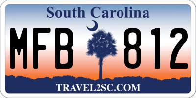 SC license plate MFB812