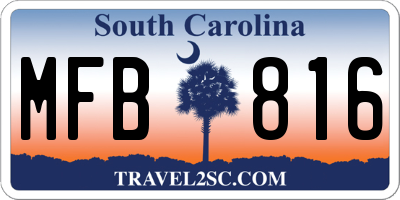 SC license plate MFB816
