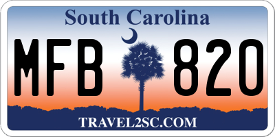 SC license plate MFB820