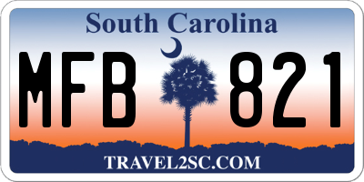 SC license plate MFB821