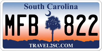 SC license plate MFB822