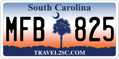 SC license plate MFB825