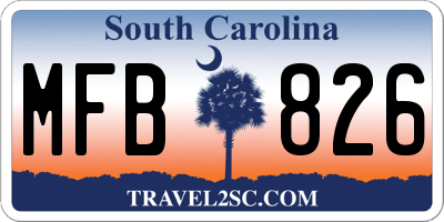SC license plate MFB826