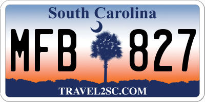 SC license plate MFB827