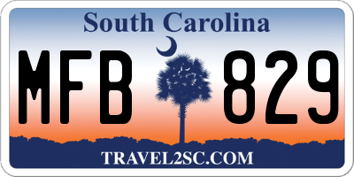 SC license plate MFB829