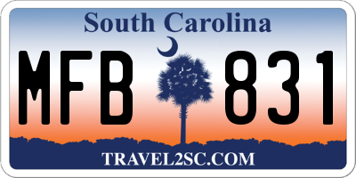 SC license plate MFB831